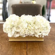 Load image into Gallery viewer, [RPS-G-AHDW] Rect Small Container Gold Leaf - Hydrangea White Artificial
