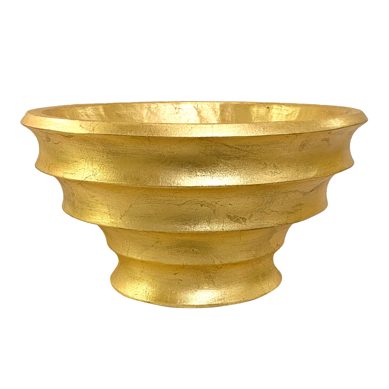 Resin Round Container - Gold Leaf