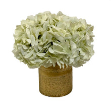 Load image into Gallery viewer, Gold Glass Vase Medium - Artificial Hydrangea White
