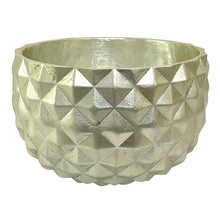 Load image into Gallery viewer, [GEO-C-ORGR5] Resin Geo Bowl Champagne Leaf - Artificial Orchids White &amp; Green