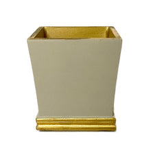 Load image into Gallery viewer, [MSP-WG-ORGR2] Resin Mini Square Container Grey White &amp; Gold - Artificial Orchid White &amp; Green
