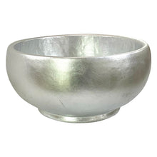 Load image into Gallery viewer, [RBL-S-ORGR7] Resin Round Bowl Large Silver Leaf - Artificial Orchids White &amp; Green