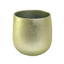 Load image into Gallery viewer, [RCS-C-ORGRDT] Resin Round Container Small Champagne Leaf - Double Orchid Green &amp; White Artificial
