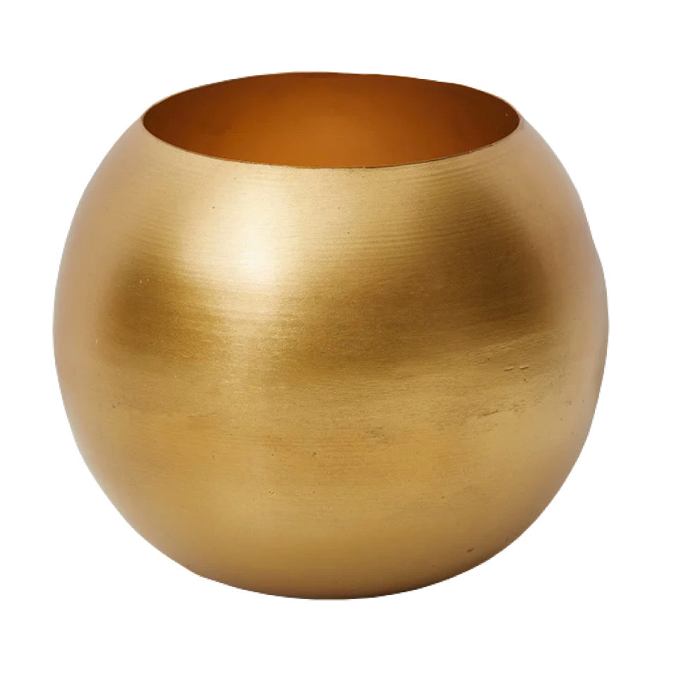 Resin Round Container Small Gold Leaf - Double Orchid Green & White ...