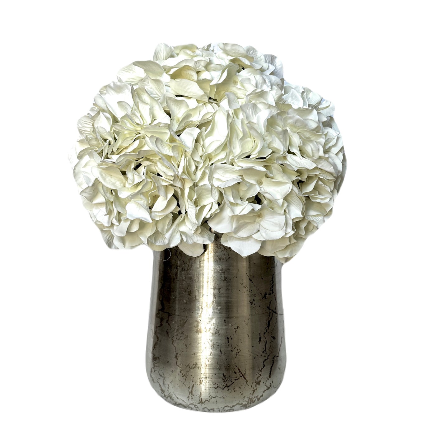 [NORL-AHDW] Silver Vase Metal Large - Artificial Hydrangea White