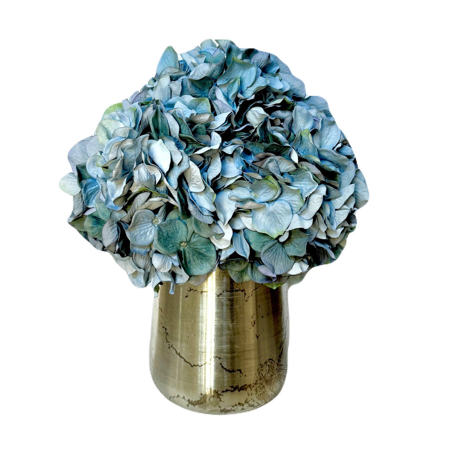 [NORL-AHDBL] Silver Vase Metal Large - Artificial Hydrangea Blue