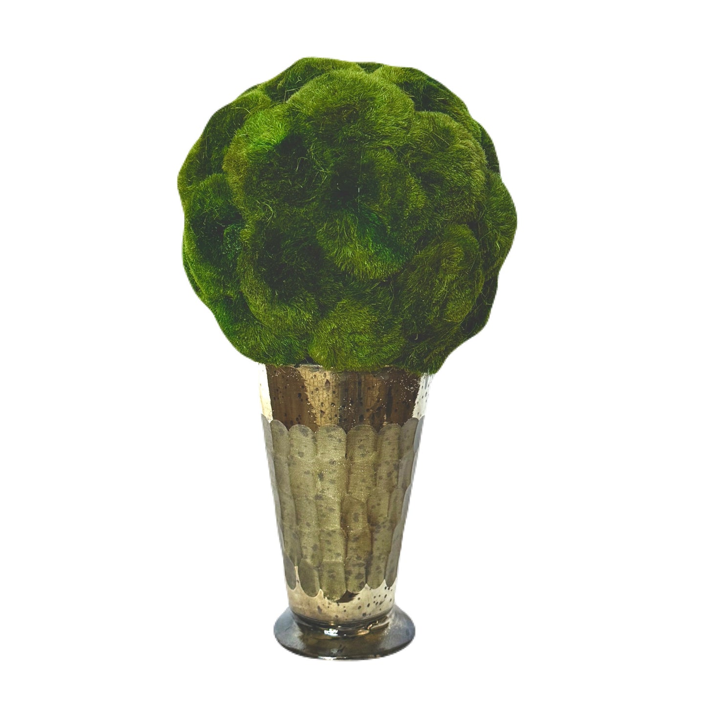 [JCH-AMTB] Glass Julep Cup Hammered - Artificial Moss Topiary Ball