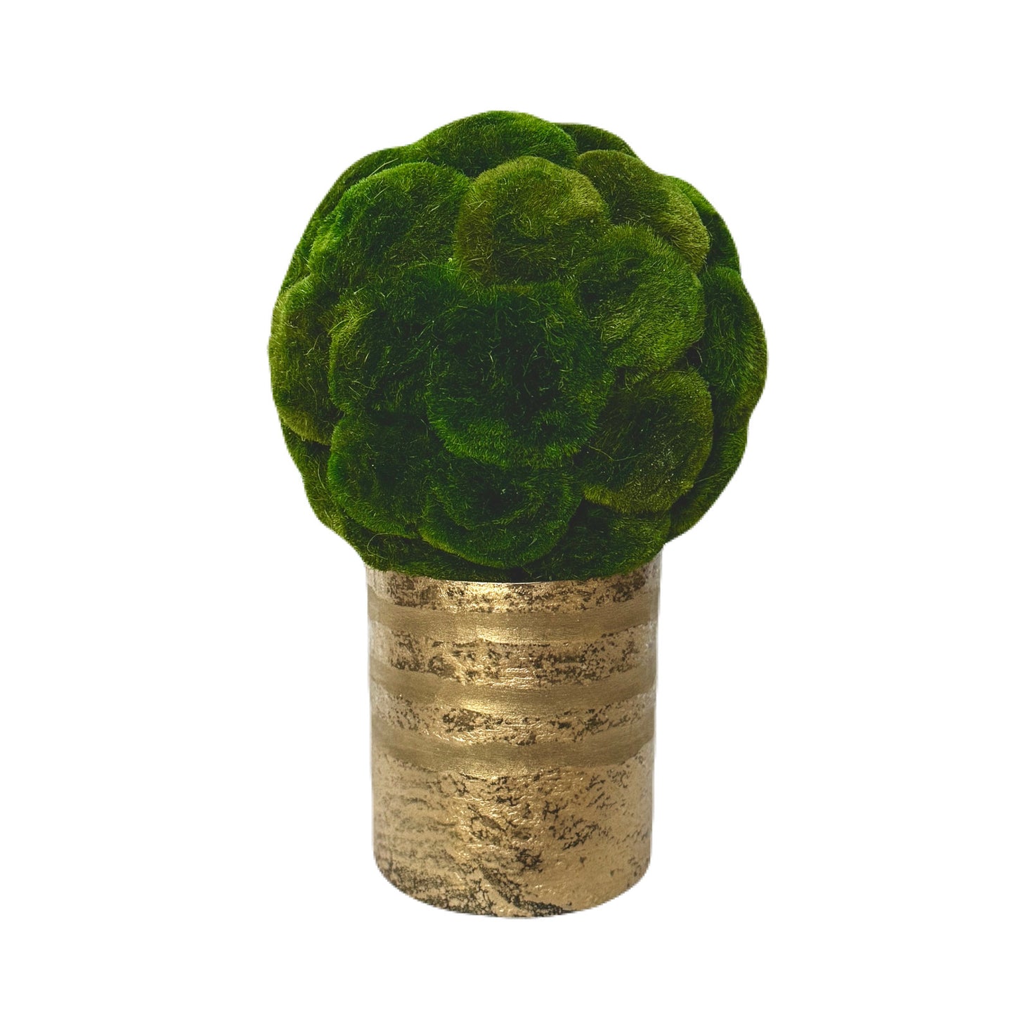 [RESS-AMTB] Gold Glass Vase Small - Artificial Moss Topiary Ball