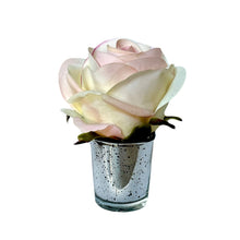 Load image into Gallery viewer, [GV-ARC] Silver Glass Votive - Artificial Rose Cream/Pink
