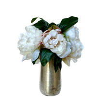 Load image into Gallery viewer, [NORS-PNYW] Silver Metal Vase Small - Artificial Peony White
