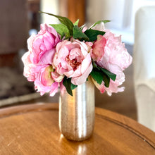 Load image into Gallery viewer, [NORS-PNYP] Silver Metal Vase Small - Artificial Peony Pink
