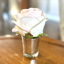 Load image into Gallery viewer, [GV-ARC] Silver Glass Votive - Artificial Rose Cream/Pink
