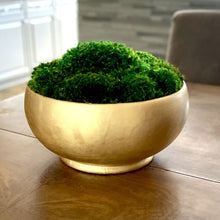 Load image into Gallery viewer, [RBL-G-M] Resin Round Bowl Gold Leaf - Preserved Moss
