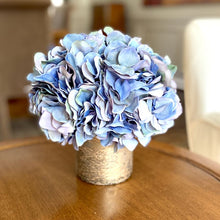 Load image into Gallery viewer, [RESM-AHDBL] Gold Glass Vase Medium - Artificial Hydrangea Blue