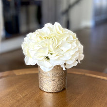 Load image into Gallery viewer, [RESS-AHDW] Gold Glass Vase Small - Artificial Hydrangea White

