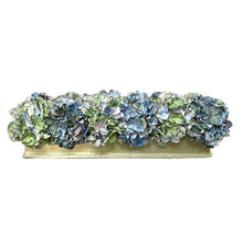 Load image into Gallery viewer, [RPL-C-AHDBLB] Rect Long Container Champagne Leaf - Hydrangea Blue &amp; Light Blue Artificial