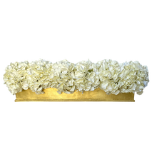 Load image into Gallery viewer, [RPL-G-AHDW] Rect Long Container Gold Leaf - Hydrangea White Artificial
