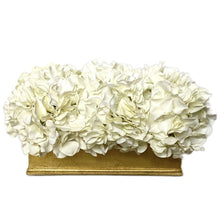 Load image into Gallery viewer, [RPS-G-AHDW] Rect Small Container Gold Leaf - Hydrangea White Artificial