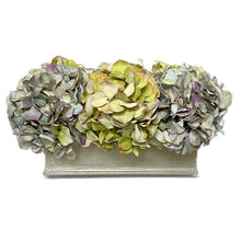 Load image into Gallery viewer, [RPS-S-AHDAQGR] Rect Small Container Silver Leaf - Hydrangea Aqua &amp; Green Artificial