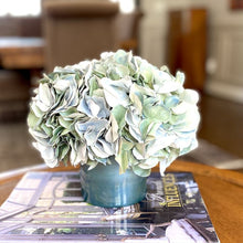 Load image into Gallery viewer, [THM-AHDLB] Blue Glass Vase - Artificial Hydrangea Light Blue