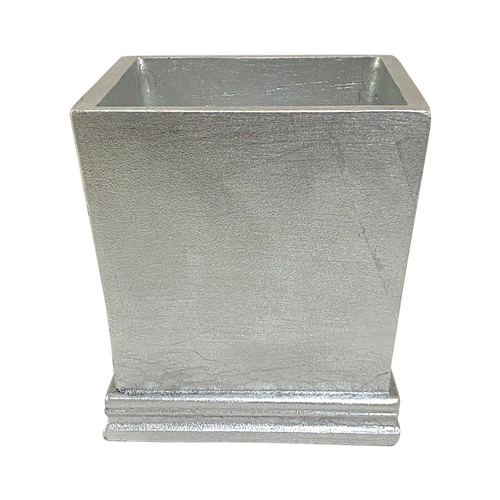 Resin Mini Square Container - Silver Leaf