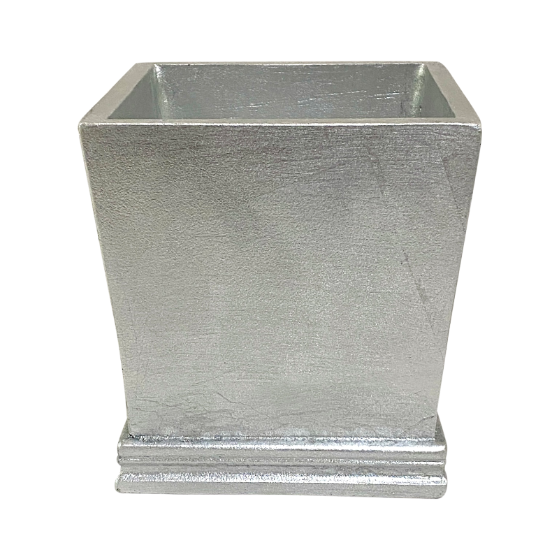 Resin Mini Square Container - Silver Leaf