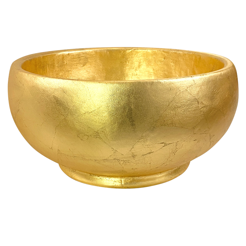 Resin Round Bowl Large - Gold Leaf