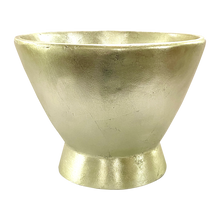 Load image into Gallery viewer, [RRCT-C-BKMHDBHDW] Resin Round Container Champagne Leaf - Manzi Bronze &amp; Hydrangea White Basil

