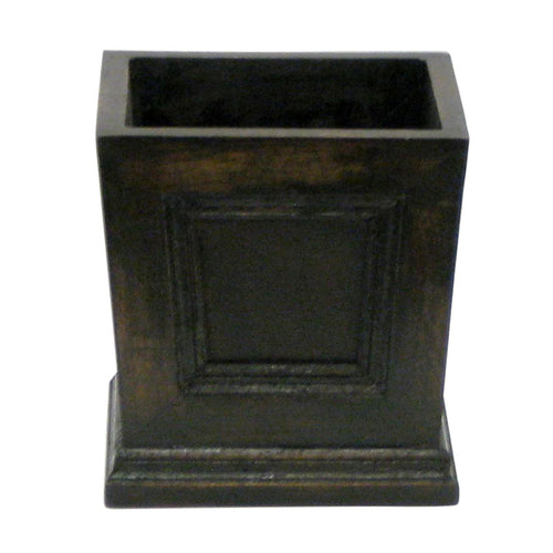Wooden Mini Square Planter w/ Inset - Black Antique