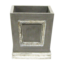 Load image into Gallery viewer, [WMSPI-DS-RHDNBHDW] Wooden Mini Square Container w/ Inset Dark Grey w/ Silver - White, Brunia Natural Brunia, Hydrangea Natural Blue &amp; White