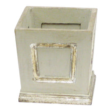 Load image into Gallery viewer, [WMSPI-GS-PPGWT] Wooden Mini Square Container w/Inset Grey Silver - Phylica White &amp; Hydrangea White