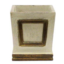 Load image into Gallery viewer, [WMSPI-PD-MLBNI] Wooden Small Square Container w/Inset Patina Distressed w/Bronze - Multi Brown and Hydrangea Ivory
