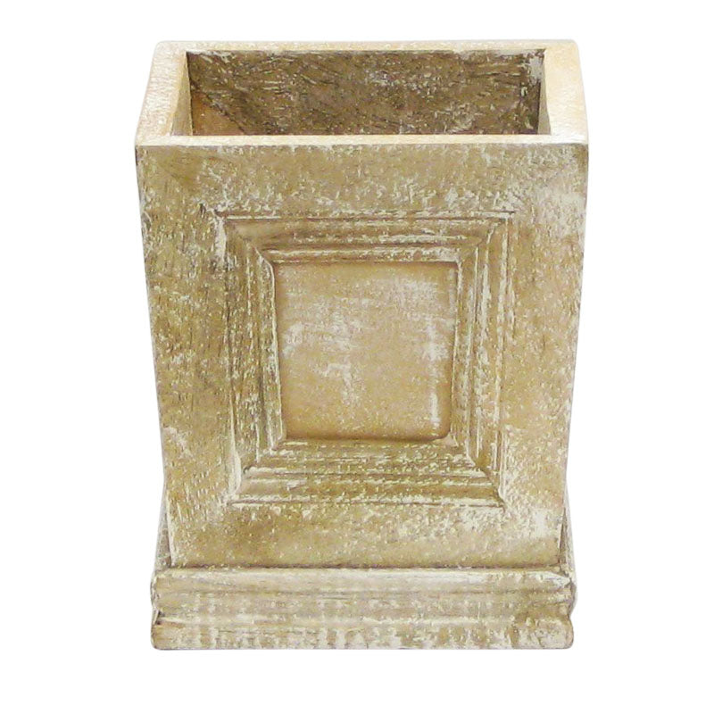 Wooden Mini Square Planter w/ Inset - Weathered Antique