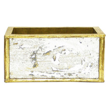 Load image into Gallery viewer, [WRP-GAM-RBKGOHDW] Wooden Rect Container - Gold Antique w/ Antique Mirror - Roses White, Banksia Gold, Brunia Gold &amp; Hydrangea White
