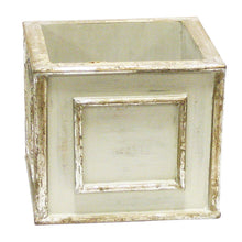 Load image into Gallery viewer, [WSP-GS-ORYE] Wooden Square Container Grey Silver - White &amp; Yellow Orchid Artificial

