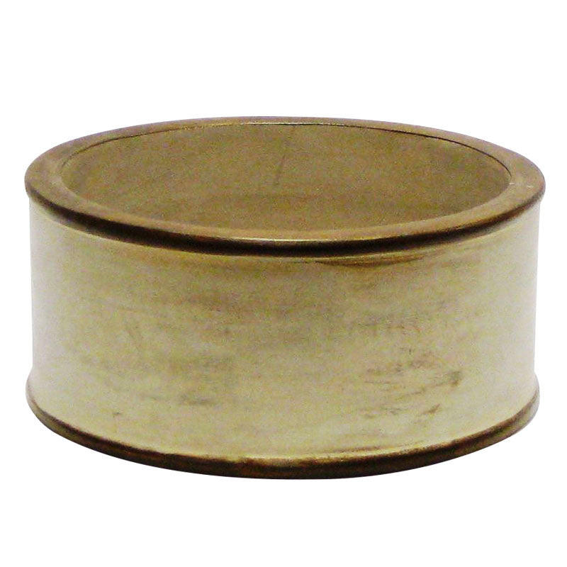 Wooden Short Round Container - Patina Distressed w/ Bronze