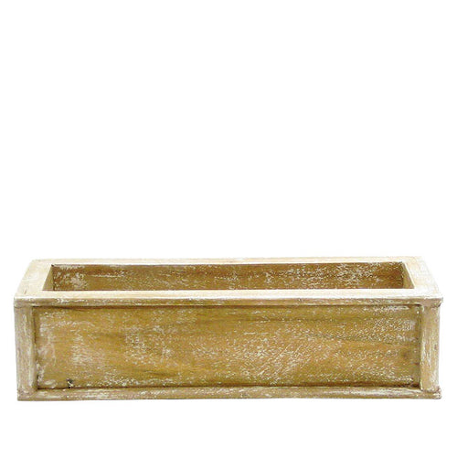 Wooden Short Rect Planter Small - Weathered Antique