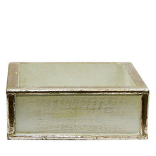 Load image into Gallery viewer, [WSSP-GS-SUSG] Wooden Short Square Container Antique Gray w/ Silver - Succulents Sage Artificial
