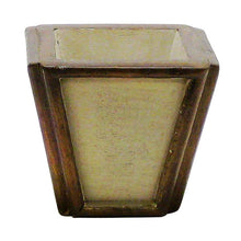 Load image into Gallery viewer, [WXSP-PD-MLBNI] Small Wooden Container Patina Distressed w/ Bronze - Multi Brown and Ivory