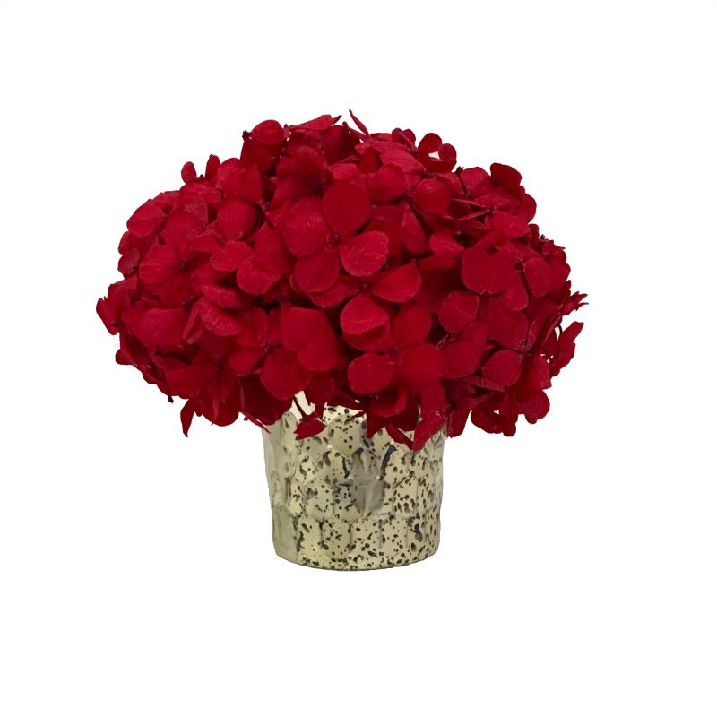 Glass Votive Hammered - Hydrangea Red