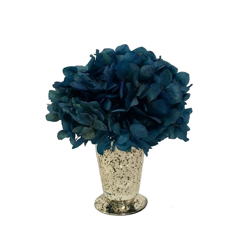 Glass Julep Cup Hammered - Hydrangea Natural Blue