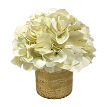 Load image into Gallery viewer, Gold Glass Vase Small - Artificial Hydrangea White
