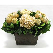Load image into Gallery viewer, Copper Metal Rect Container - Banksia Natural, Celosia and Hydrangea Ivory