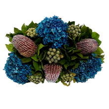 Load image into Gallery viewer, [RPS-S-BKMHDNB] Small Rect Container Silver Leaf - Banksia, Manzi Blue &amp; Hydrangea Natural Blue
