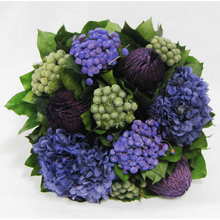 Load image into Gallery viewer, [WCF-GYS-BKHDPU] Wooden Flared Container Small - Banksia Purple, Brunia Natural &amp; Hydrangea Purple