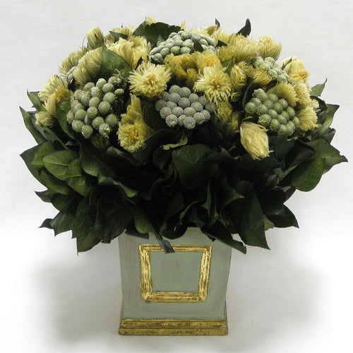 Wooden Mini Square Planter w/Inset Gray/Green - Phylisens Natural