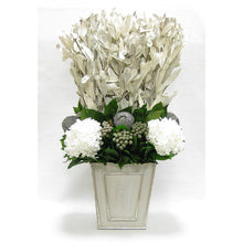 Load image into Gallery viewer, Wooden Narrow Flared Planter Gray Silver - Integ White, Banksia Grey, Brunia Natural &amp; Hydrangea White
