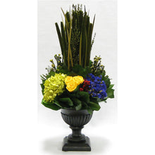 Load image into Gallery viewer, Wooden Ribbed Urn Black Antique - Pensularia with Multicolor