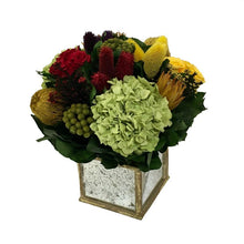 Load image into Gallery viewer, [WSPS-GAM-MLP4] Wooden Square Container Small Gold w/ Antique Mirror - Multicolor
