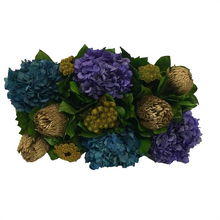 Load image into Gallery viewer, [WSRPS-GAM-BKGHDPUNB] Wooden Short Rect Container Small Gold Antique w/ Antique Mirror - Banksia Gold, Hydrangea Purple &amp; Natural Blue
